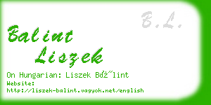 balint liszek business card